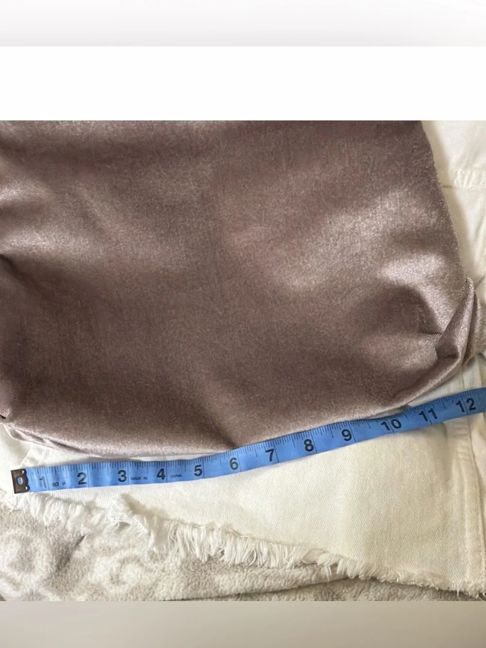 Ann Taylor Velvet Zippered Folding Clutch purse with a large ribbon bow /Lavande